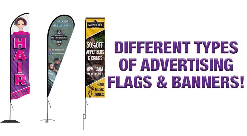 different types of advertising flags and banners