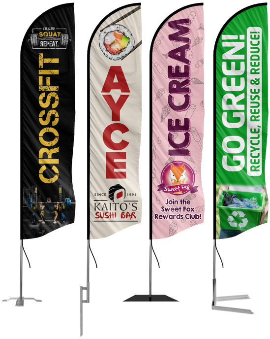 15ft Bar Feather Flag Swooper Banner Pole Kit Outdoor Businesses and Store Sign Display