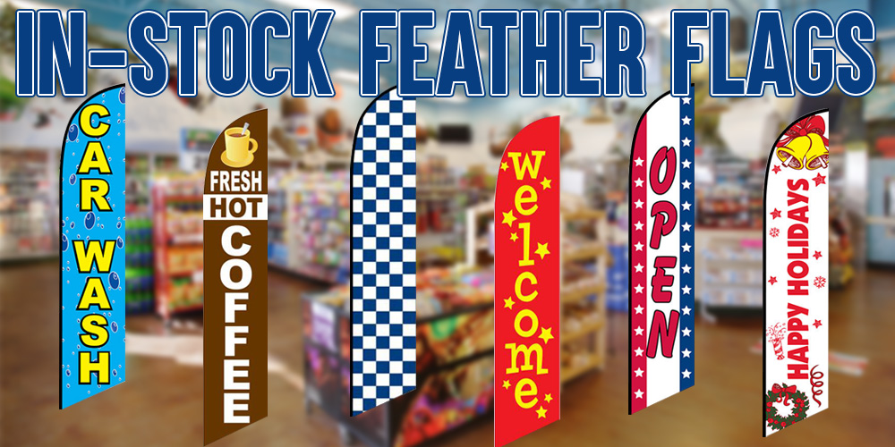 In-Stock Feather Flags for Outdoor Advertising