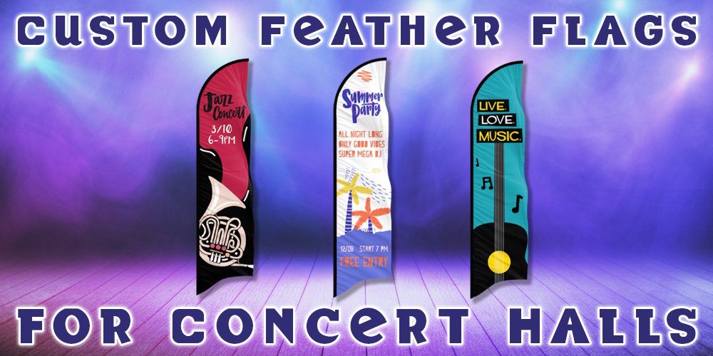 Custom Feather Flags for Concert Halls