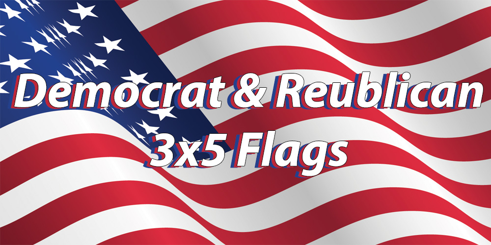 Democrat & Republican 3x5 Flags