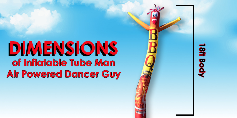 Dimensions of Inflatable Tube Man Air Powered Dancer Guy