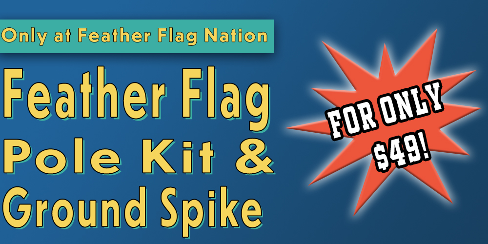 Feather Flag, Pole & Ground Spike for $49