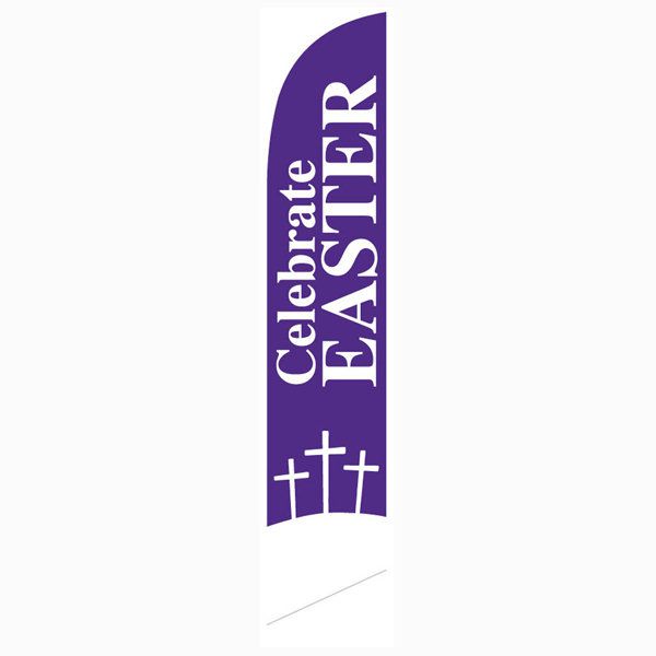 STOCK EASTER CHURCH FEATHER FLAG