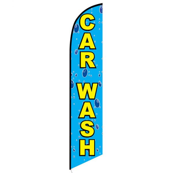 Car wash bubbles feather flag