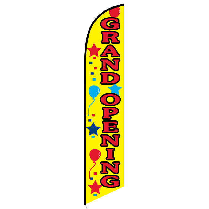 Grand Opening (yellow) Feather Flag FFN-5061F front