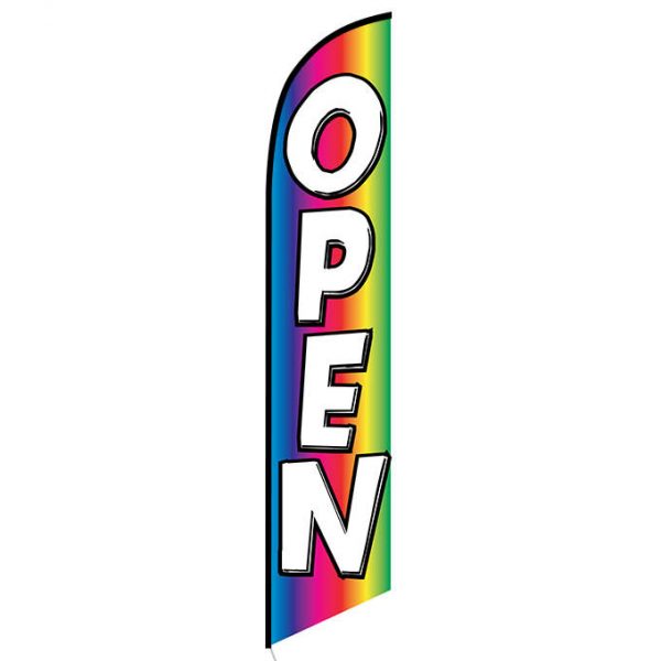 Open (rainbow) Feather Flag FFN-5465 front
