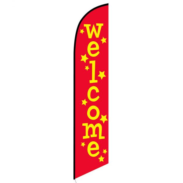 Welcome stars feather flag